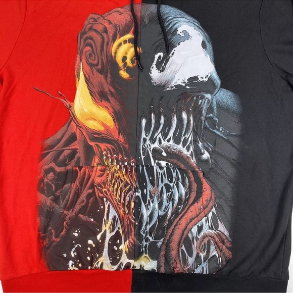 Marvel Venom Carnage Split Hoodie XXXL Sweatshirt Red/Black Size 3XL - Picture 3 of 10